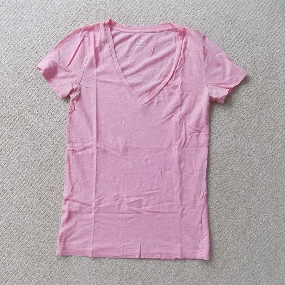 J. CREW JCREW VINTAGE COTTON V NECK SHIRT CORAL